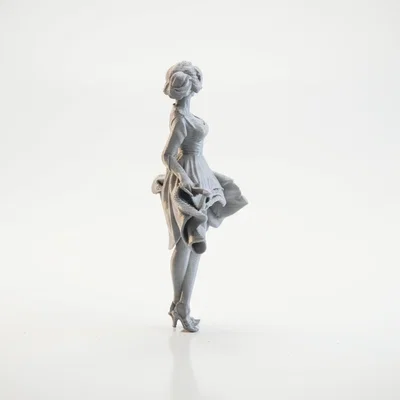 Mô hình tượng nữ quý cô với váy bồng bềnh - File in 3D