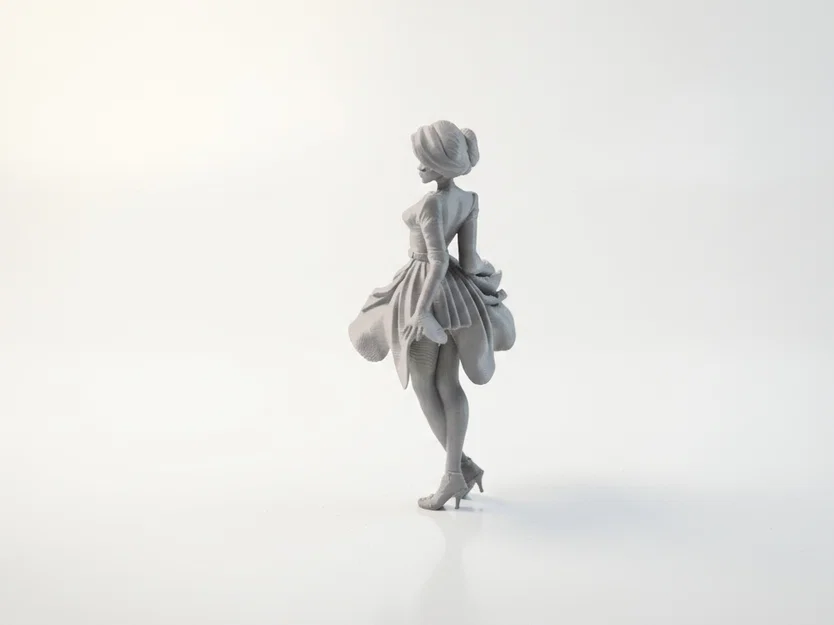 Mô hình tượng nữ quý cô với váy bồng bềnh - File in 3D - Image 4