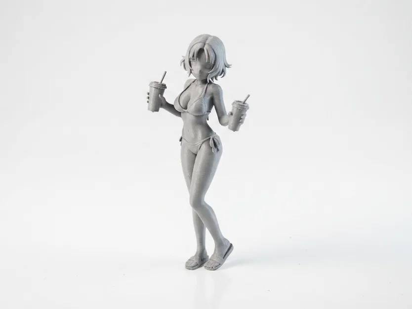 Mô hình in 3D quý cô sang trọng cầm đồ uống (Lady With Drinks) - Image 1