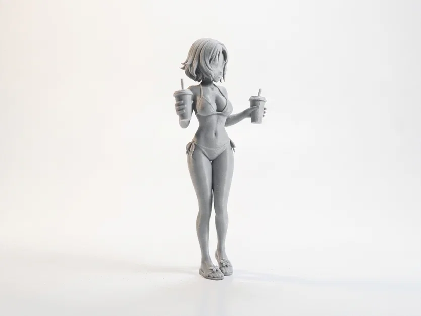 Mô hình in 3D quý cô sang trọng cầm đồ uống (Lady With Drinks) - Image 2
