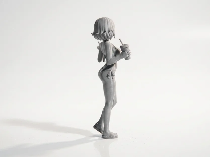 Mô hình in 3D quý cô sang trọng cầm đồ uống (Lady With Drinks) - Image 3