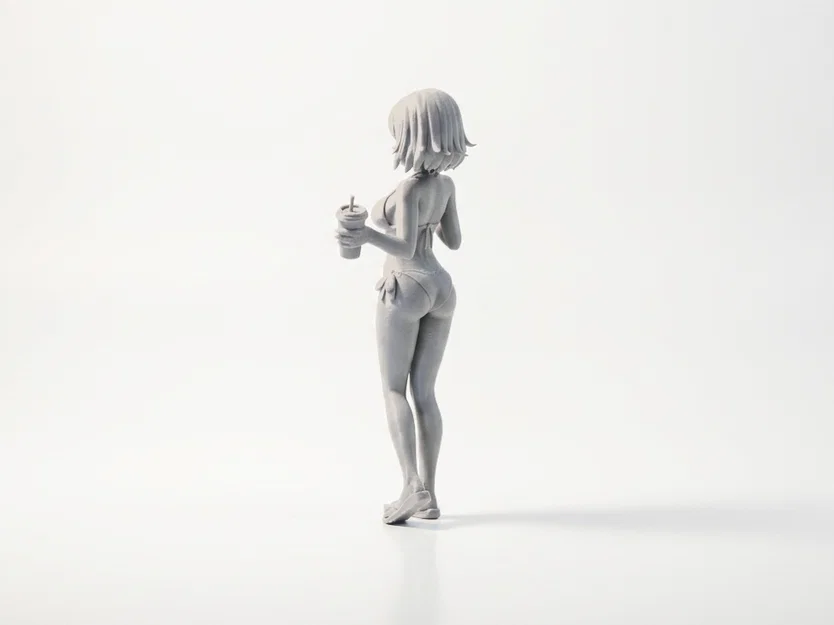 Mô hình in 3D quý cô sang trọng cầm đồ uống (Lady With Drinks) - Image 4