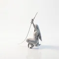 Mô hình 3D Nữ Chiến Binh Cầm Trường Kiếm Phong Cách Giả Tưởng - Thumbnail 4