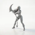 Mô hình nữ chiến binh cầm lưỡi hái in 3D - Thumbnail 1