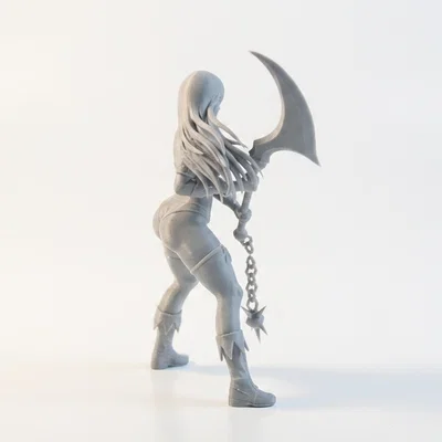 Mô hình nữ chiến binh cầm lưỡi hái in 3D