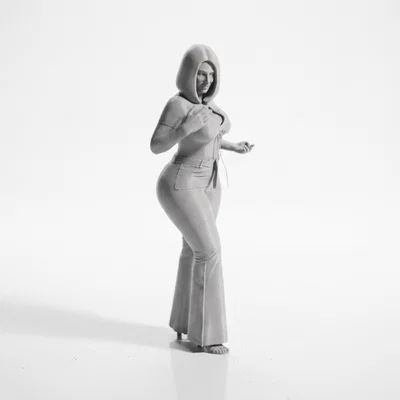 Mô hình 3D người phụ nữ với cử chỉ bàn tay (Lady With Palm Out)