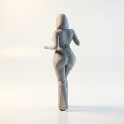 Mô hình 3D người phụ nữ với cử chỉ bàn tay (Lady With Palm Out)