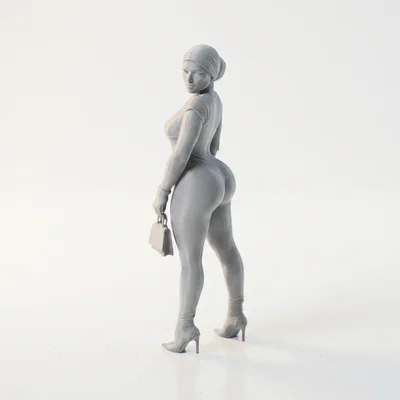Mô hình Figurine Quý Cô Với Hai Gói Đồ - File in 3D