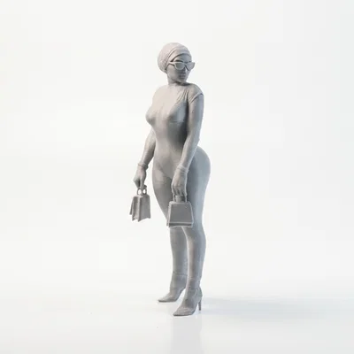 Mô hình Figurine Quý Cô Với Hai Gói Đồ - File in 3D