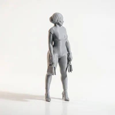 Mô hình Figurine Quý Cô Với Hai Gói Đồ - File in 3D