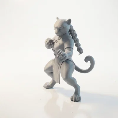 Mô hình 3D Nữ chiến binh Báo nhân hình (Leopard Lady)