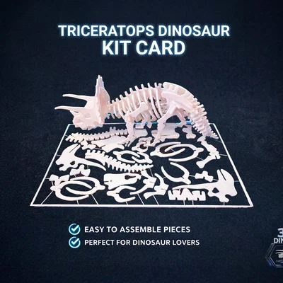 Mô hình thẻ lắp ráp khủng long Triceratops - DinoCards
