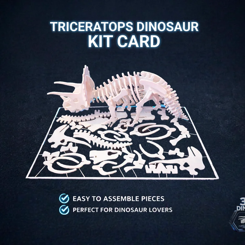 Mô hình thẻ lắp ráp khủng long Triceratops - DinoCards