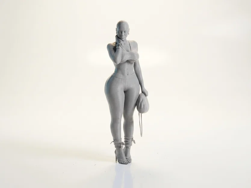 Mô hình 3D tượng cô gái tóc tết dài tinh xảo - Image 1