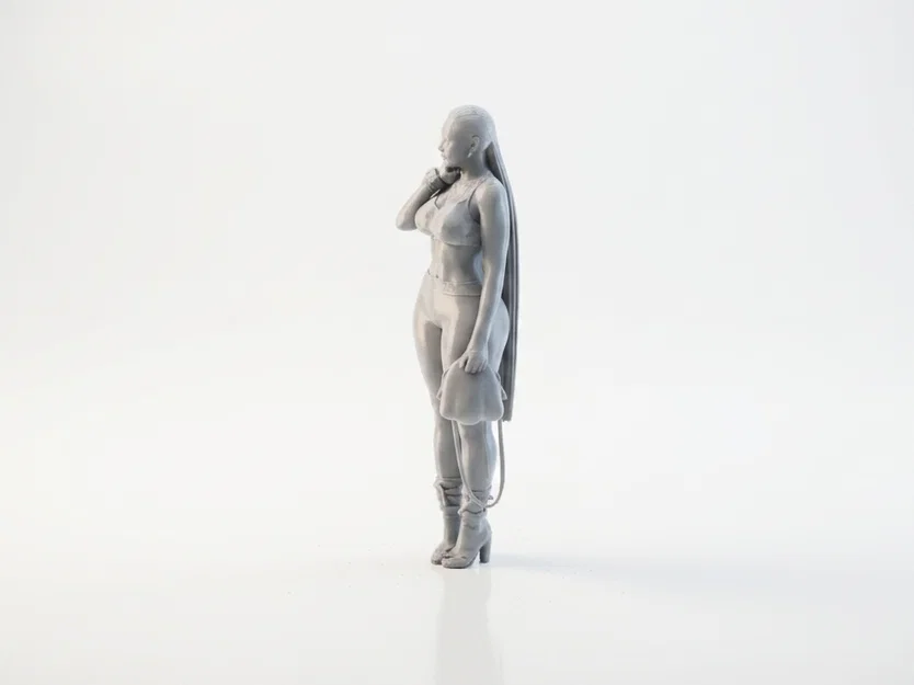 Mô hình 3D tượng cô gái tóc tết dài tinh xảo - Image 4