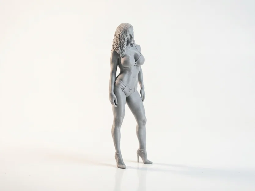 Mô hình 3D tượng phụ nữ tóc xoăn - Figurine nữ tinh tế - Image 2