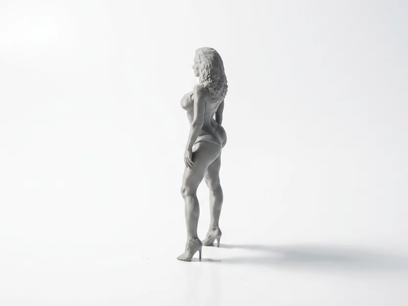 Mô hình 3D tượng phụ nữ tóc xoăn - Figurine nữ tinh tế - Image 4