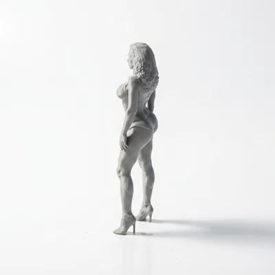 Mô hình 3D tượng phụ nữ tóc xoăn - Figurine nữ tinh tế
