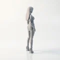 Mô hình tượng nữ diện váy xẻ tà cao in 3D - Thumbnail 3