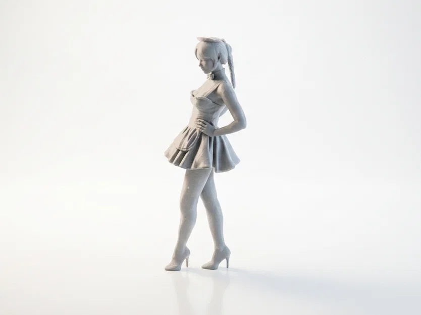 Mô hình 3D nhân vật nữ hầu gái (Maid Figurine) có thể in ấn - Image 1