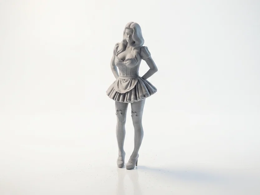 Mô hình nhân vật nữ hầu gái Anime - File in 3D chất lượng cao - Image 1