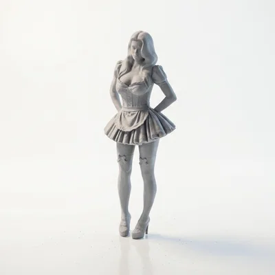Mô hình nhân vật nữ hầu gái Anime - File in 3D chất lượng cao
