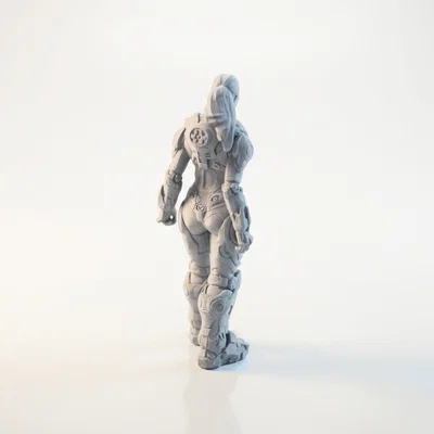 Mô hình nữ chiến binh Mech Suit - Mẫu in 3D phong cách Sci-Fi