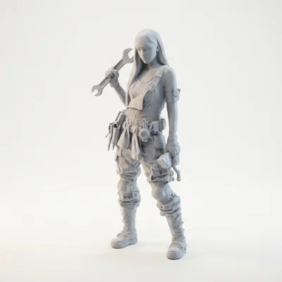 Mô hình 3D Nữ Chiến Binh Thợ Máy (Mechanic Babe Warrior Figurine)