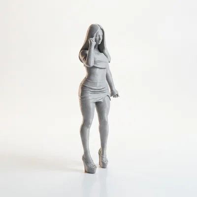 Mô hình Figurine Cô Gái Váy Ngắn In 3D Độc Đáo