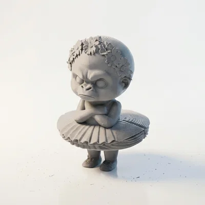 Mô hình 3D Khỉ Vũ Công Ba Lê Dễ Thương