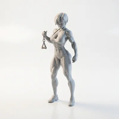 Mô Hình Nhân Vật Nữ Vận Động Viên Cơ Bắp (STL File In 3D)