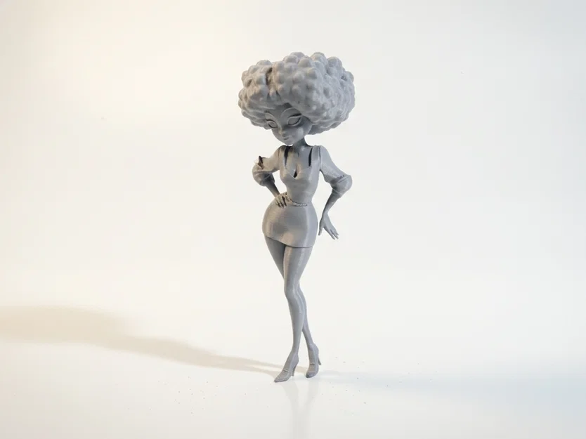 Mô hình 3D Cô gái da màu xinh đẹp in được (Natural Black Girl Figurine) - Image 1