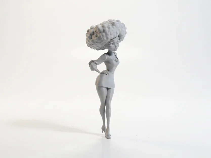 Mô hình 3D Cô gái da màu xinh đẹp in được (Natural Black Girl Figurine) - Image 2
