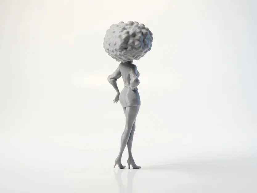 Mô hình 3D Cô gái da màu xinh đẹp in được (Natural Black Girl Figurine) - Image 3