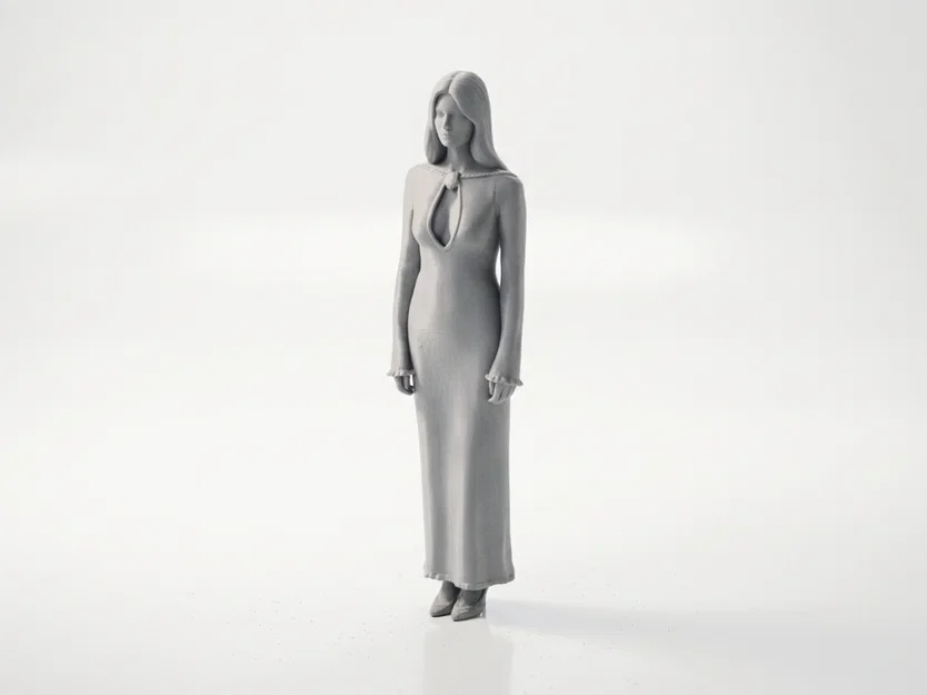 Mô hình 3D nàng thơ mặc váy ngủ - Tượng phụ nữ nghệ thuật - Image 1