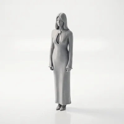 Mô hình 3D nàng thơ mặc váy ngủ - Tượng phụ nữ nghệ thuật
