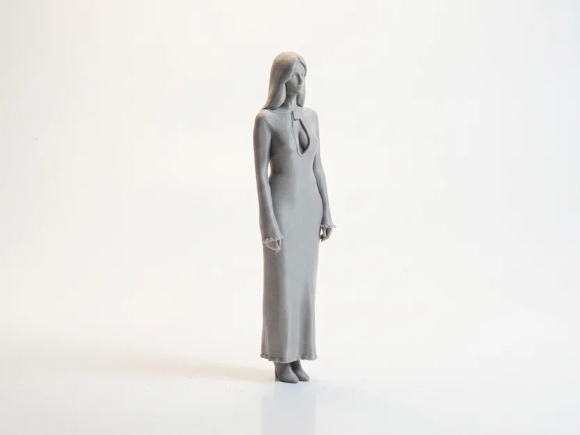 Mô hình 3D nàng thơ mặc váy ngủ - Tượng phụ nữ nghệ thuật - Image 2