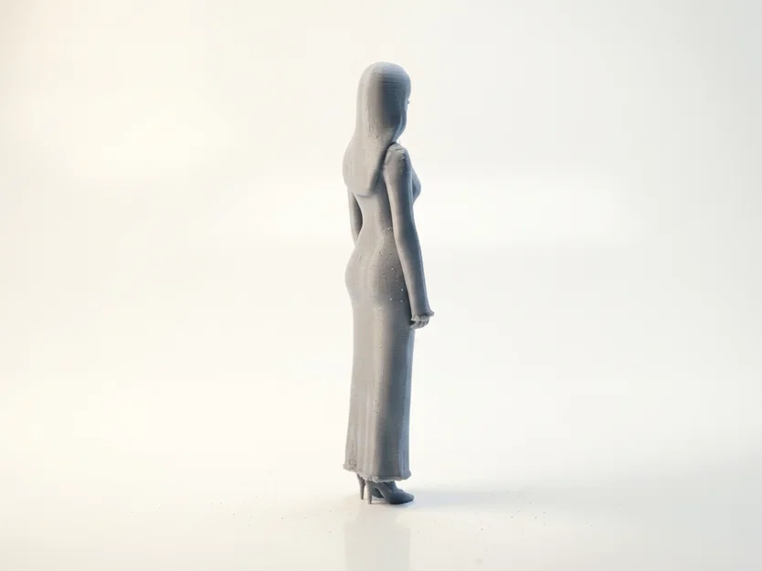 Mô hình 3D nàng thơ mặc váy ngủ - Tượng phụ nữ nghệ thuật - Image 3