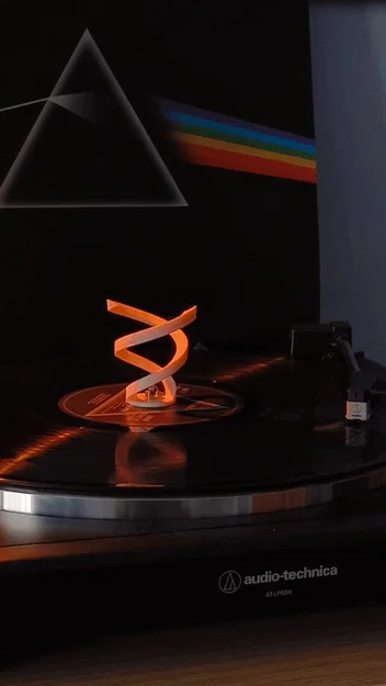 Mô hình trang trí đĩa than xoắn ốc (Vinyl turntable decoration spiral) - Image 1