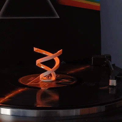 Mô hình trang trí đĩa than xoắn ốc (Vinyl turntable decoration spiral)