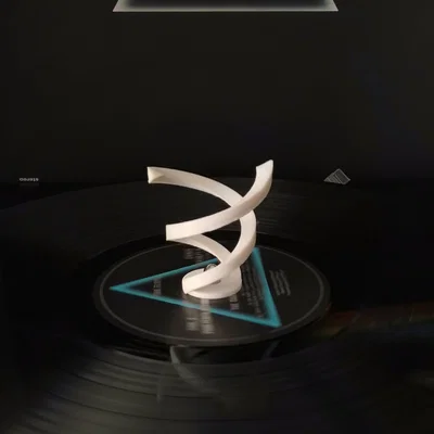 Mô hình trang trí đĩa than xoắn ốc (Vinyl turntable decoration spiral)