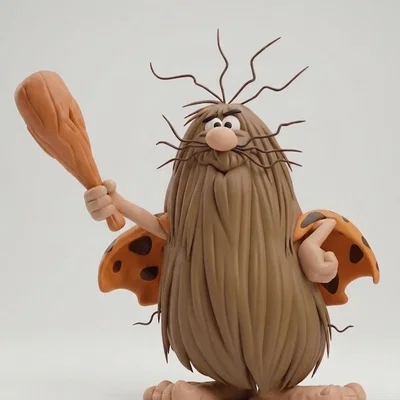 Mô hình 3D Captain Caveman - Nhân vật hoạt hình kinh điển để trang trí