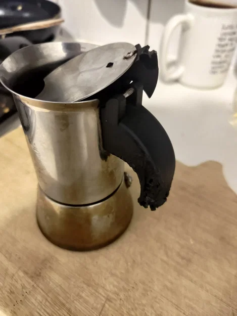 Tay cầm và bản lề nắp thay thế cho Bialetti Venus 2 (bản tay cầm dài mới) - Image 2