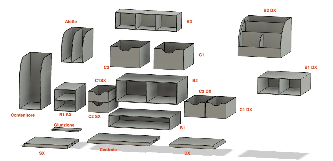 Khay Đựng Đồ Đa Năng ORGANIZZATORE GT585 - In 3D Bàn Làm Việc - Image 4