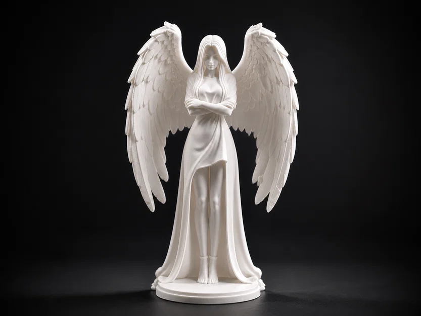 Silent Angel – Tượng Thiên Thần Giả Tưởng Thanh Thoát Cho In 3D - Image 1