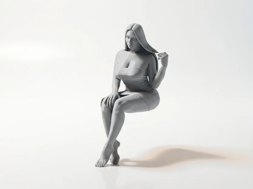 Mô hình 3D Bức Tượng Quý Cô Đang Ngồi (Seated Lady Figurine) - Image 1