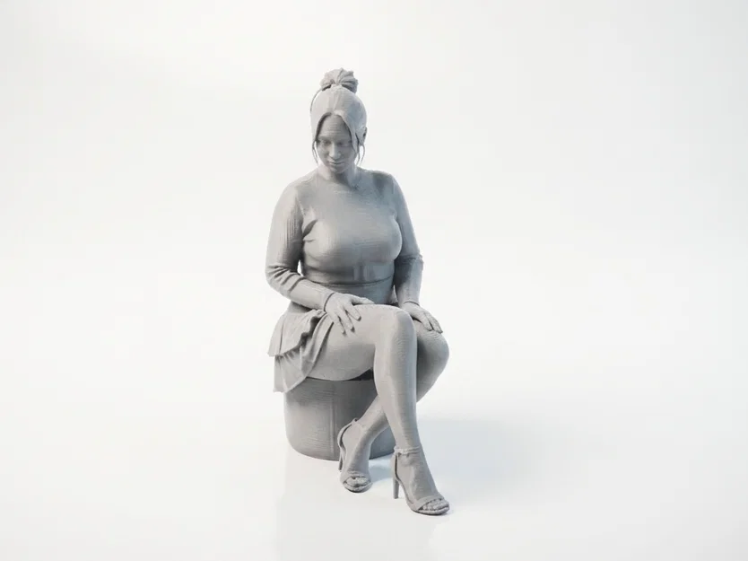 Mô hình tượng nữ ngồi thanh lịch - File in 3D nghệ thuật - Image 1