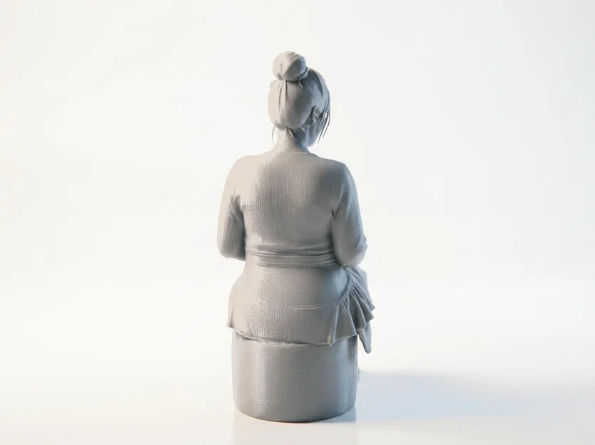 Mô hình tượng nữ ngồi thanh lịch - File in 3D nghệ thuật - Image 3