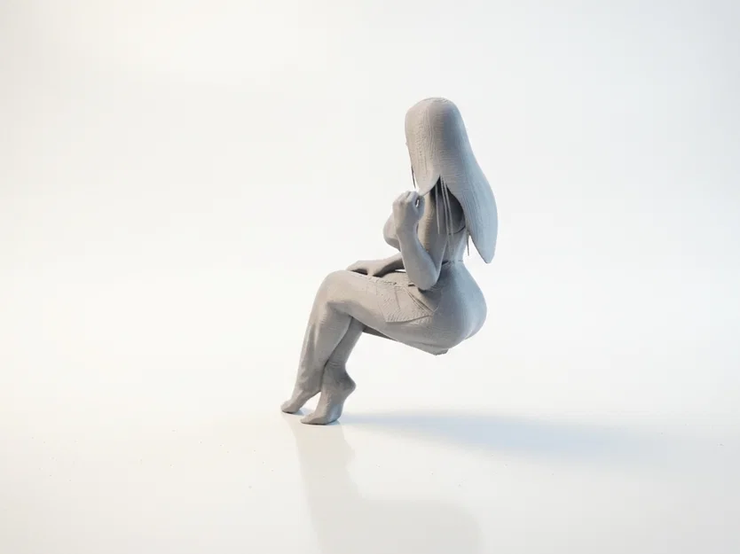 Mô hình 3D Bức Tượng Quý Cô Đang Ngồi (Seated Lady Figurine) - Image 4
