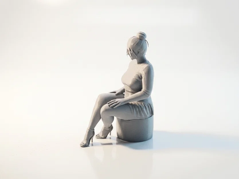 Mô hình tượng nữ ngồi thanh lịch - File in 3D nghệ thuật - Image 4